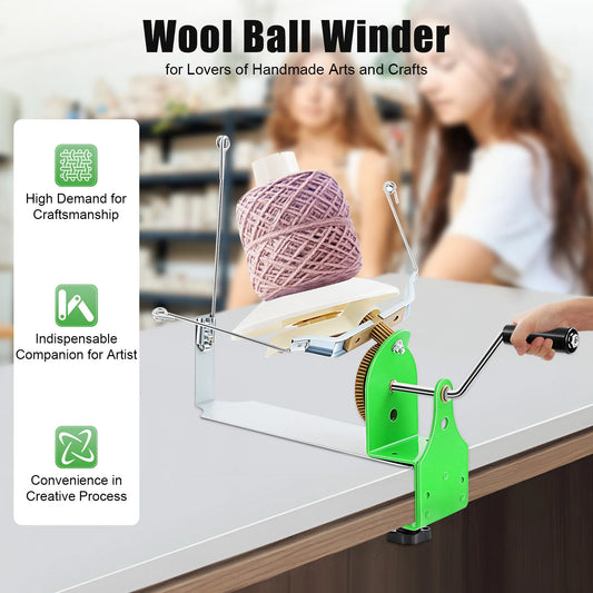 Large Capacity Hand Operated Yarn Winder for Crafting Projects