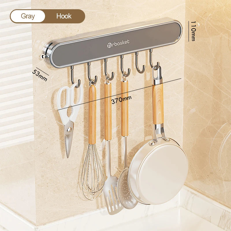 Wall Mounted Suction Cup Kitchen Shelf Storage Rack