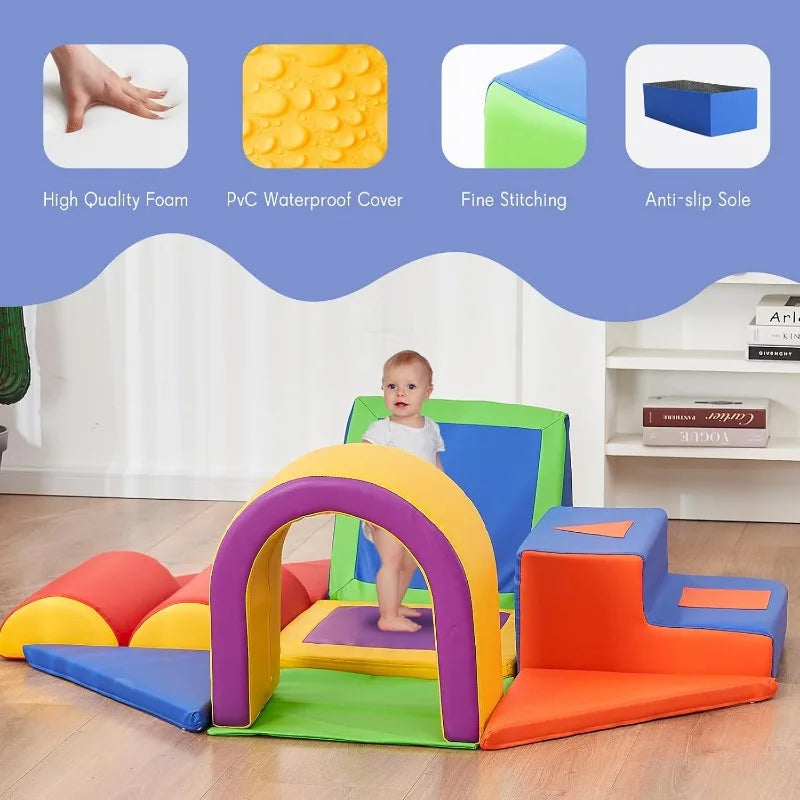 Indoor Foam Climbing Blocks 11 Piece Set For Toddlers