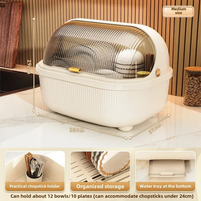 Chopsticks Organizer Dish Rack With Drainer And Shelf