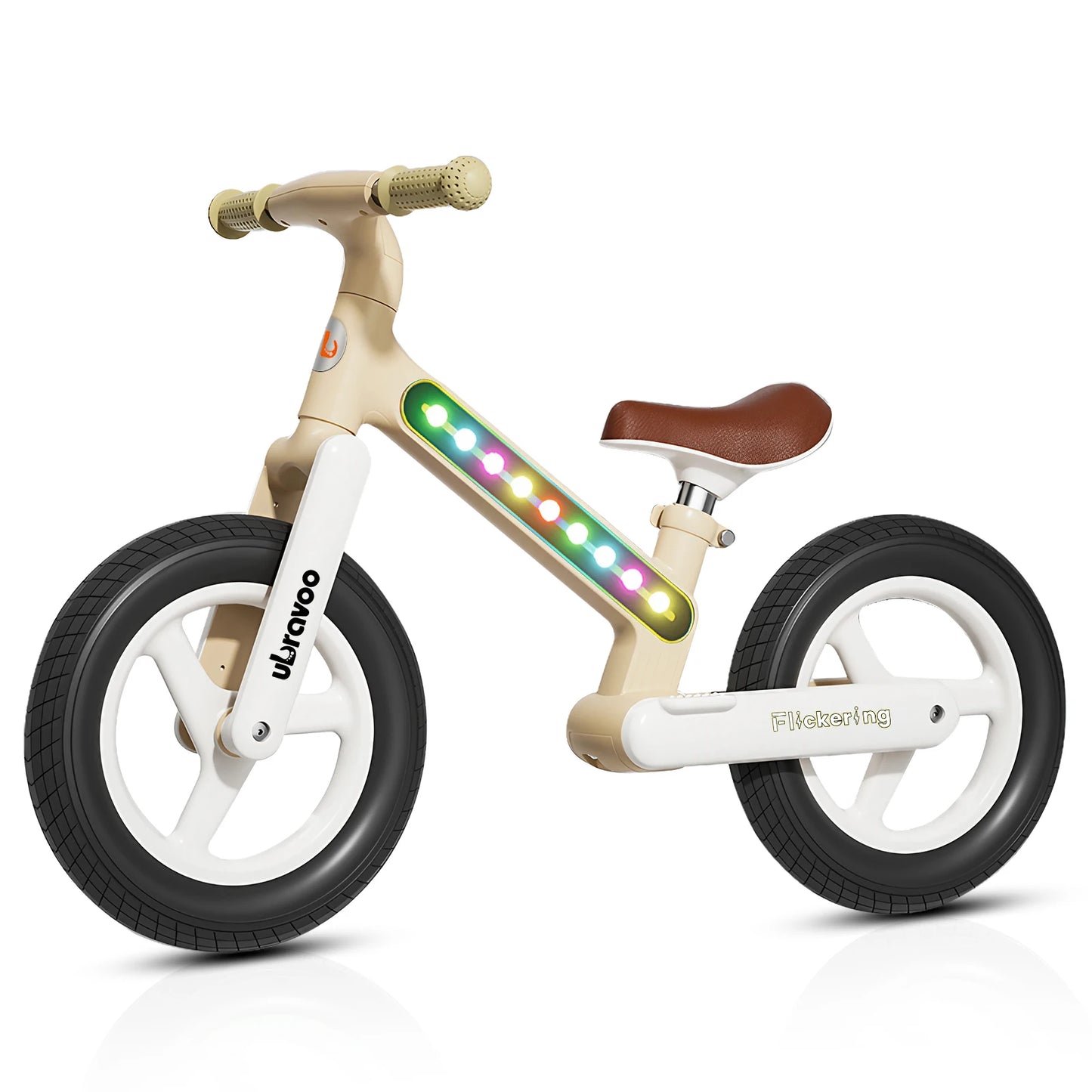 Ubravoo Balance Bike For Kids With Lights Adjustable Seat
