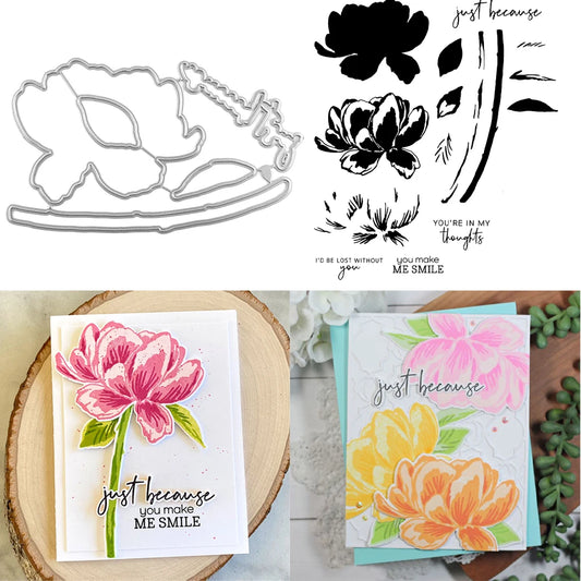 Lotus Flower Clear Stamps and Cutting Dies for Craft Projects