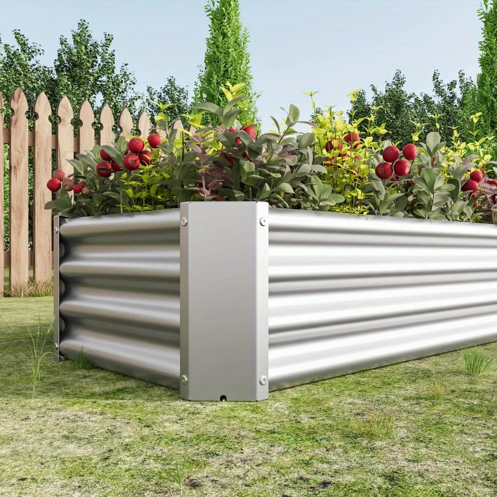 Galvanized Steel Raised Garden Bed Kit for Outdoor Planting