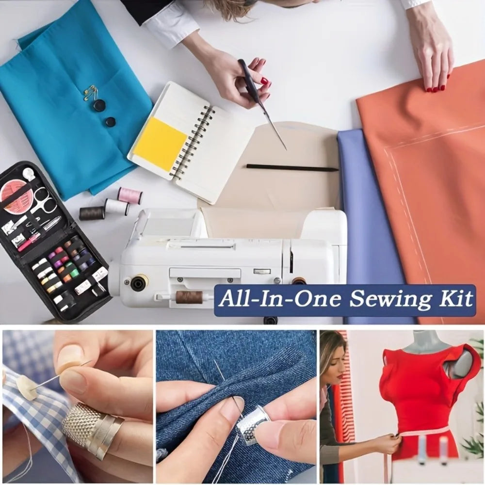 Mini Canvas Sewing Kit Travel Set With Thread Scissors