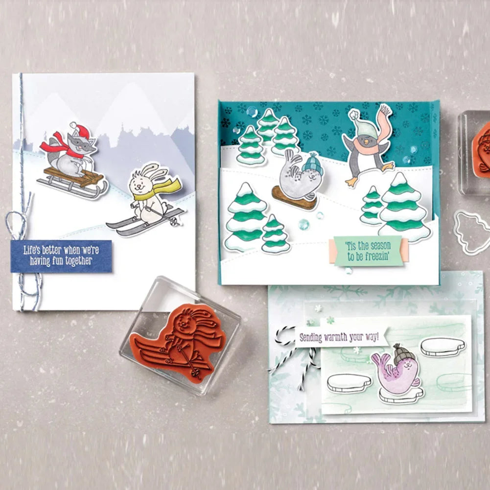 Christmas Cutting Die Transparent Seal Stamp for DIY Crafts