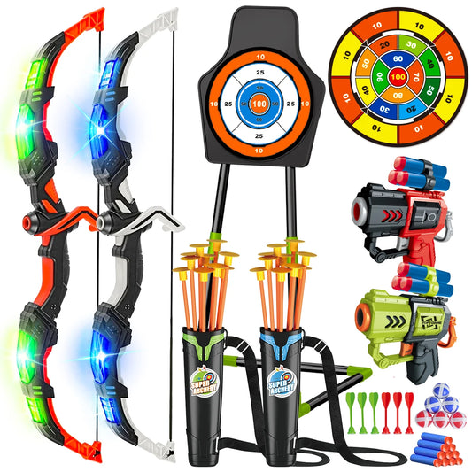 VATOS LED Archery Toy Set With Suction Cup Target Board