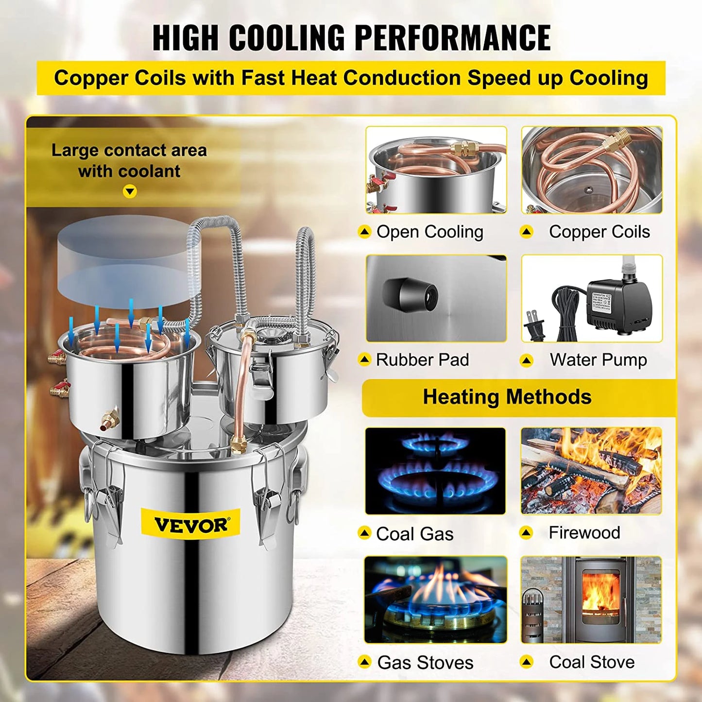 SucceBuy 12L 20L 30L Alcohol Distiller Machine for Home Brewing
