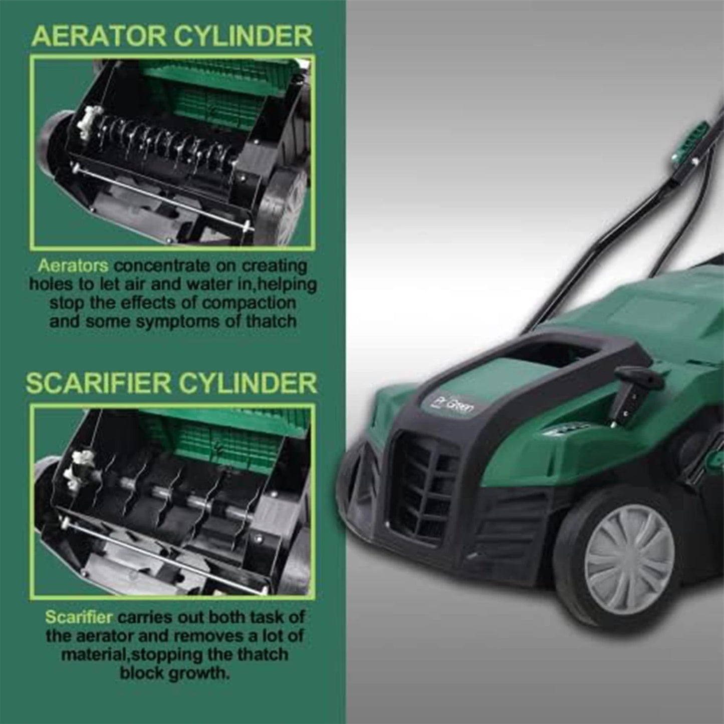 2 in 1 Electric Garden Scarifier and Dethatcher 15AMP Aerator