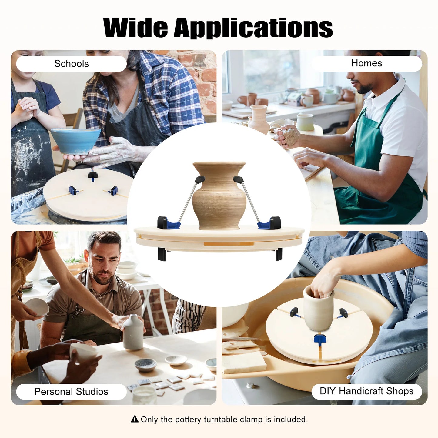Adjustable Pottery Machine Turntable Clamp with Multi Feet Sets