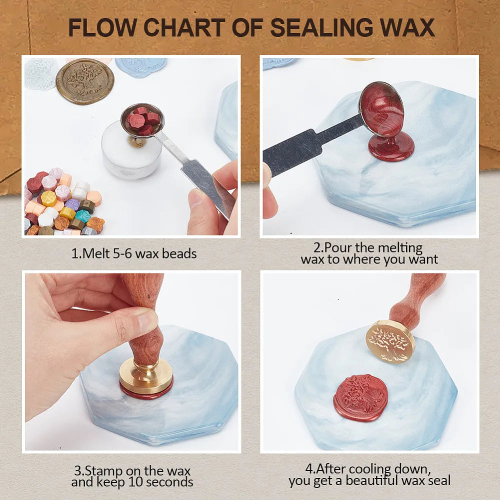 Wolf Paw Wax Seal Stamp Brass Head With Wooden Handle