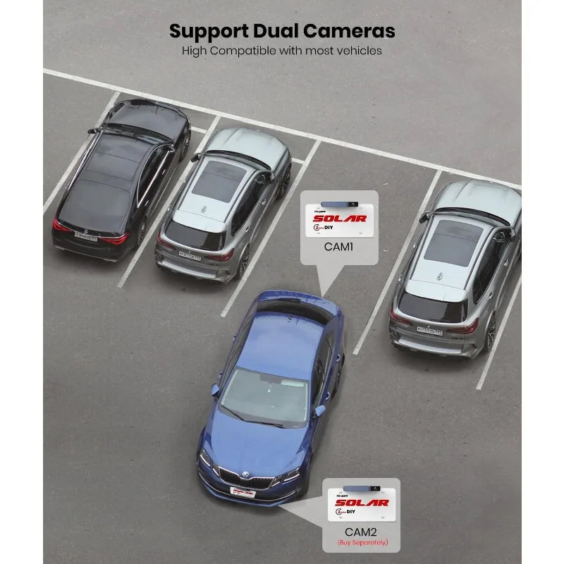 Solar Wireless Backup Camera HD 1080P with 5 Inch Monitor