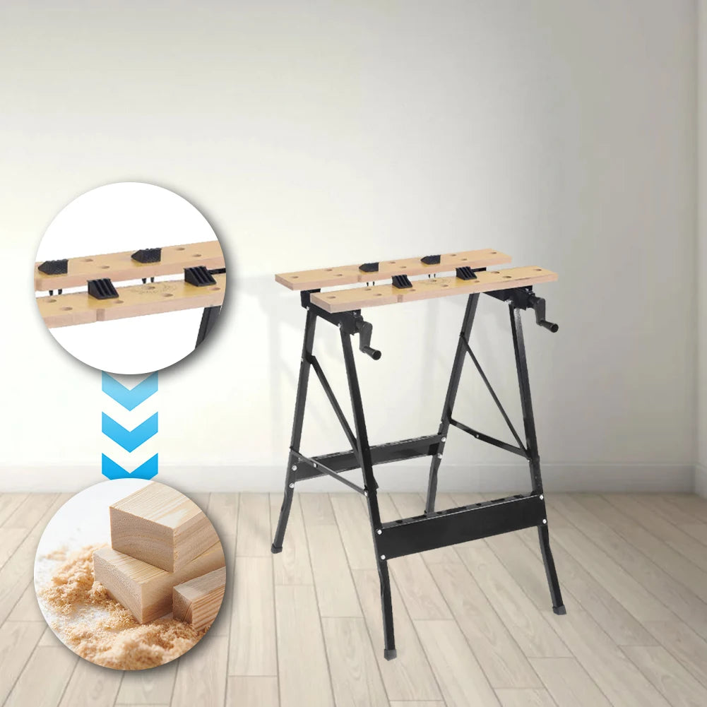 Folding Table Saw Horse Workbench Bench Dogs Protractor