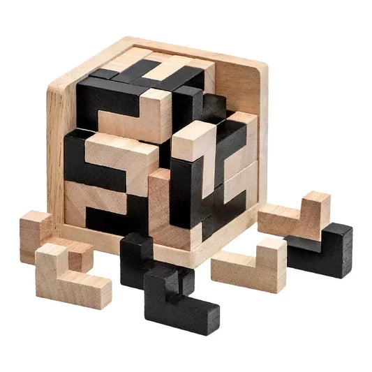 3D Cube Puzzle Wooden Montessori Educational Toy for Kids