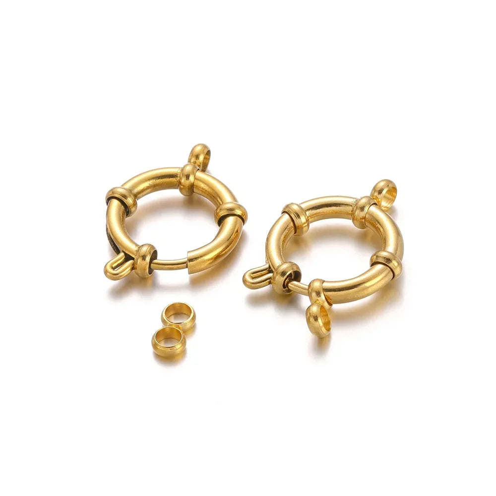 4pcs Gold Stainless Steel Spring Clasps for DIY Jewelry Making