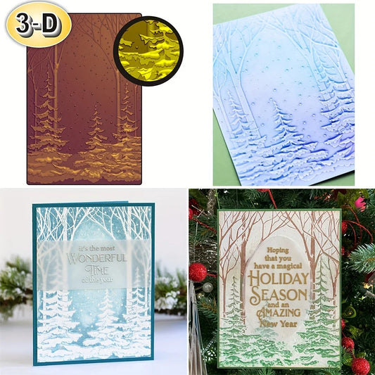 Christmas Snow Forest 3D Embossing Folder For Scrapbooking