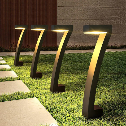 6 Pack Bright Solar Outdoor Pathway Lights with Auto On Off