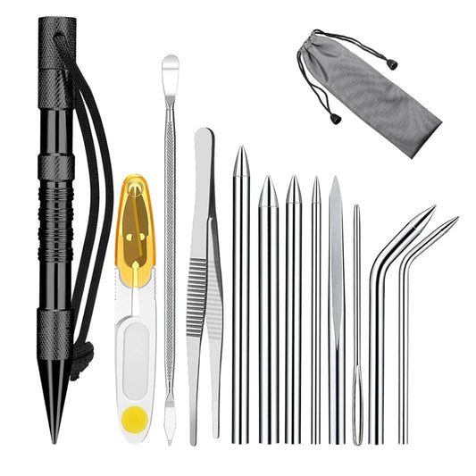 12 Pcs Paracord Tools Set With Stainless Steel Knotter