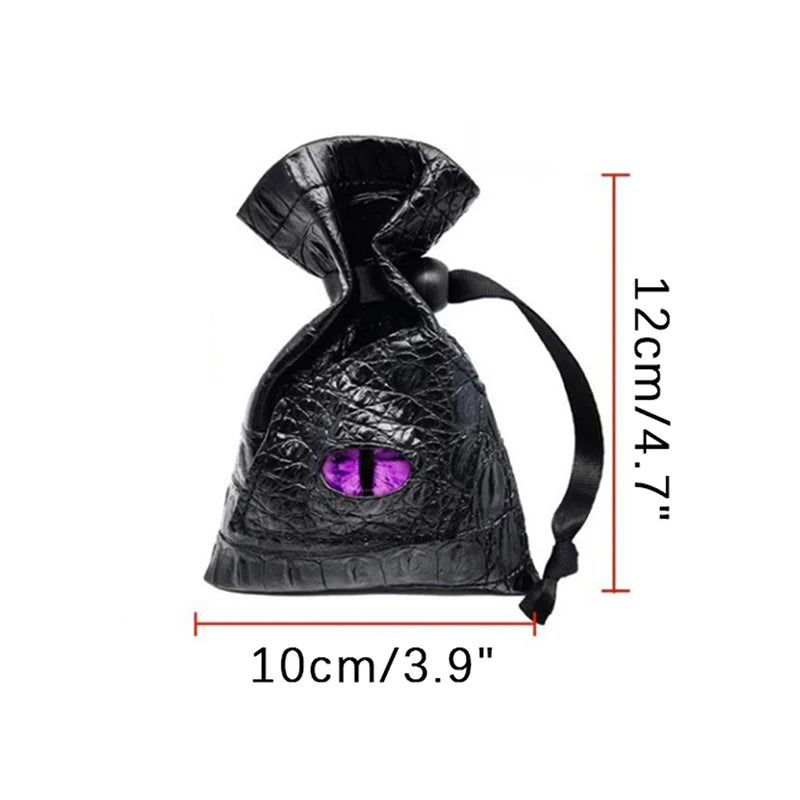 PU Leather Drawstring Dice Bag For DND Tarot Cards Storage