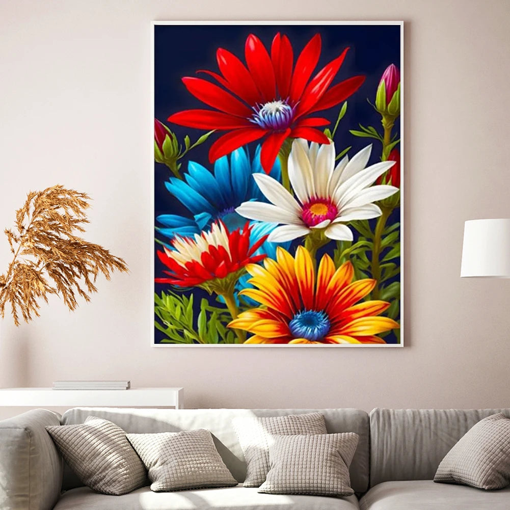 Full Embroidery Beads Printed Flower Cross Stitch Kit