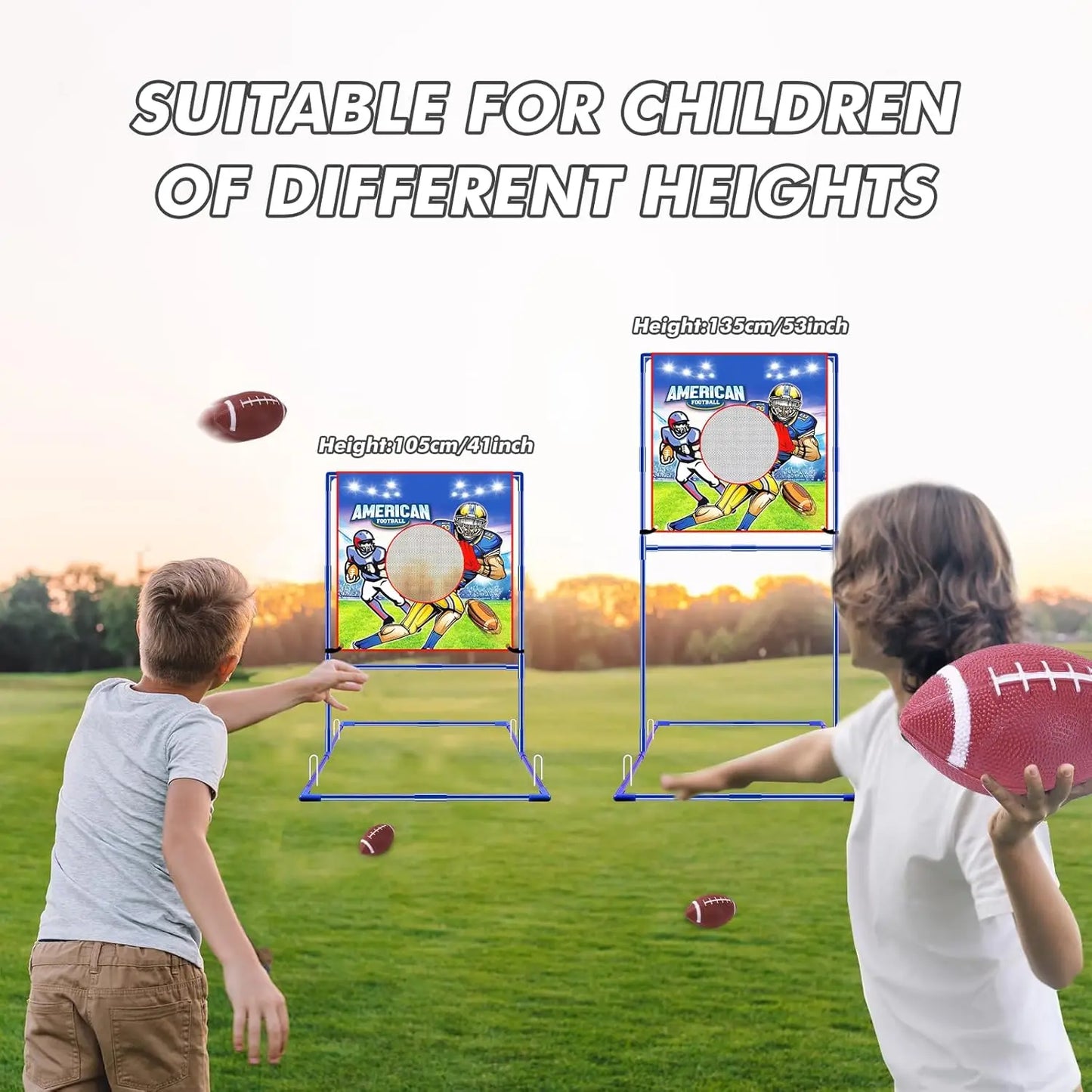 VATOS Football Toss Target Game With 4 Inflatable Balls