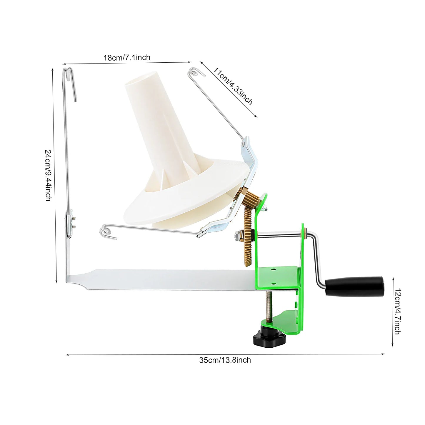 Large Capacity Hand Operated Yarn Winder for Crafting Projects