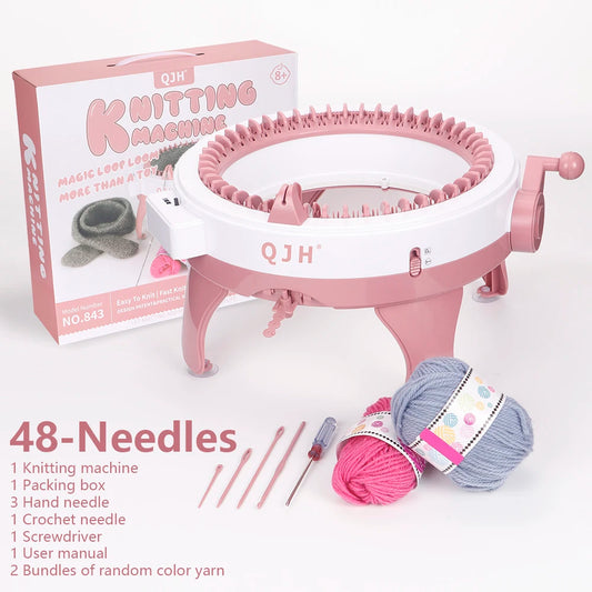 QJH 48 Needle Knitting Machine Kit for Easy DIY Weaving