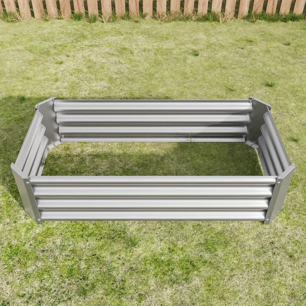 Galvanized Steel Raised Garden Bed Kit for Outdoor Planting