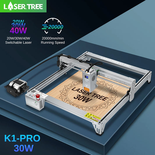 Laser Tree K1 Pro 30W 40W Engraver Cutter MDF 400x400mm