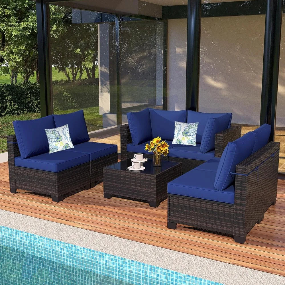 Outdoor Rattan Sectional Sofa Set for Garden and Patio