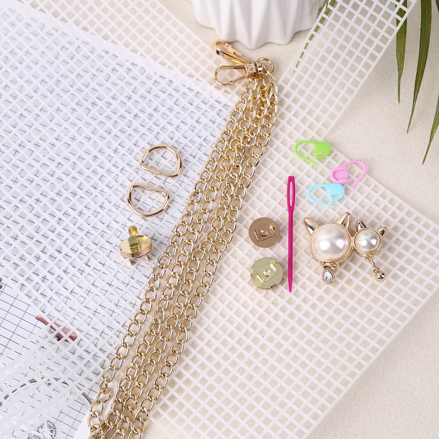 DIY Materials Kit Knitting Crochet Bags Kit Plastic Frame Sheet for DIY Crafts