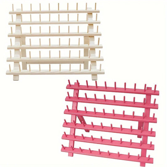 2PCS Wooden Thread Rack for 60 Spools Sewing and Embroidery