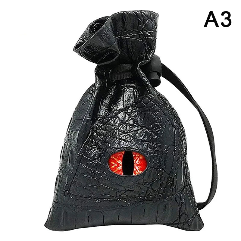 PU Leather Drawstring Dice Bag For DND Tarot Cards Storage