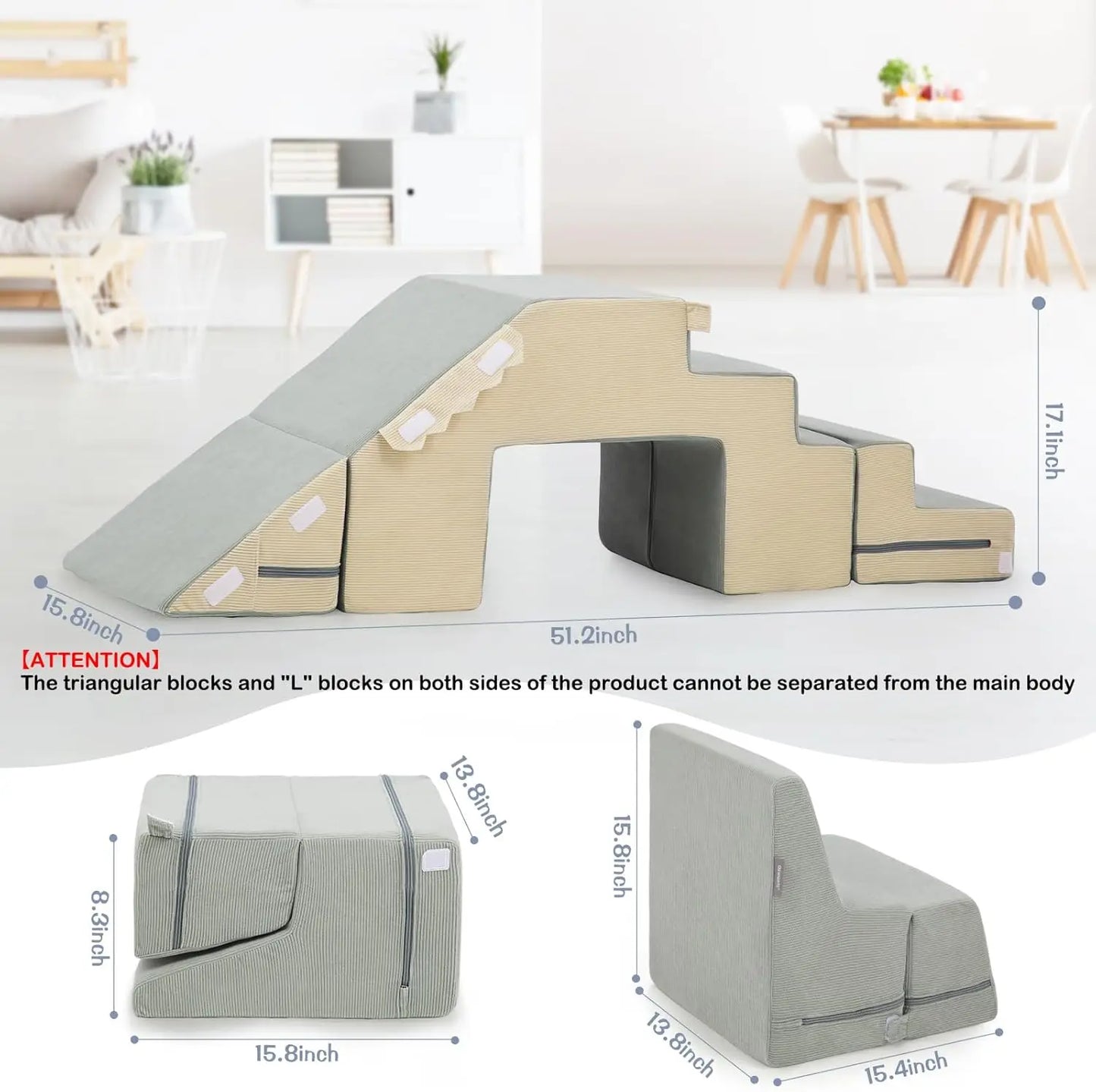 4 In 1 Foam Climbing Blocks For Toddlers Indoor Play