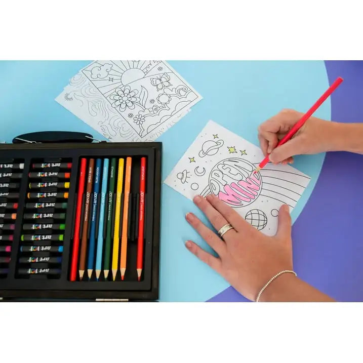 Art 101 58 Piece Multifunctional Art Set with Colorable Case