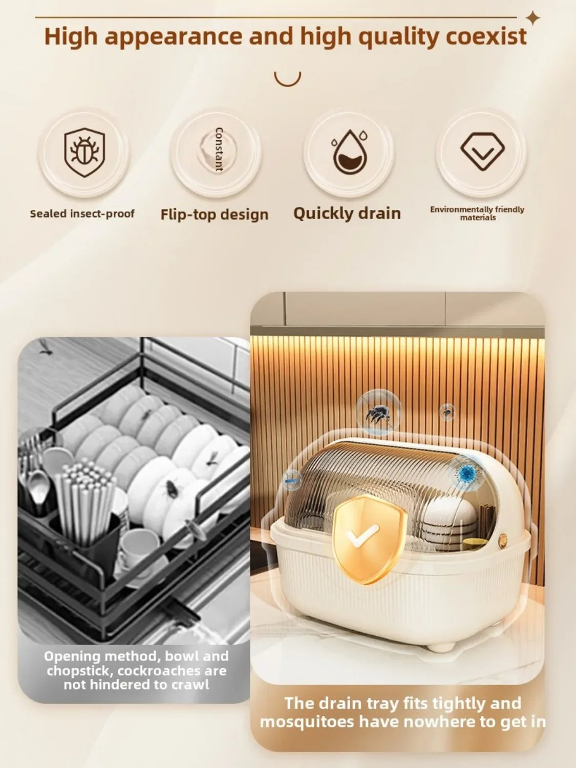 Chopsticks Organizer Dish Rack With Drainer And Shelf