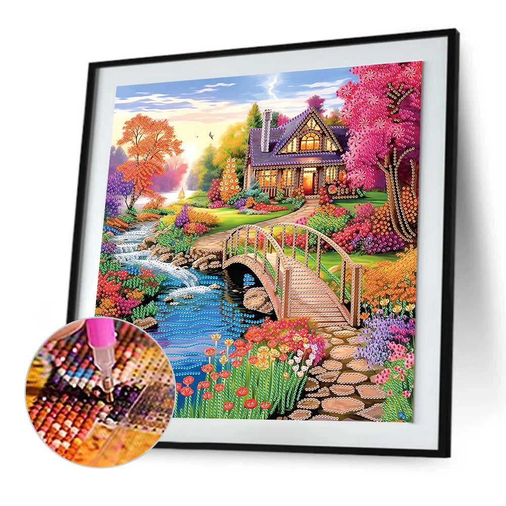 5D Diamond Painting Kit Village Landscape Partial Drill