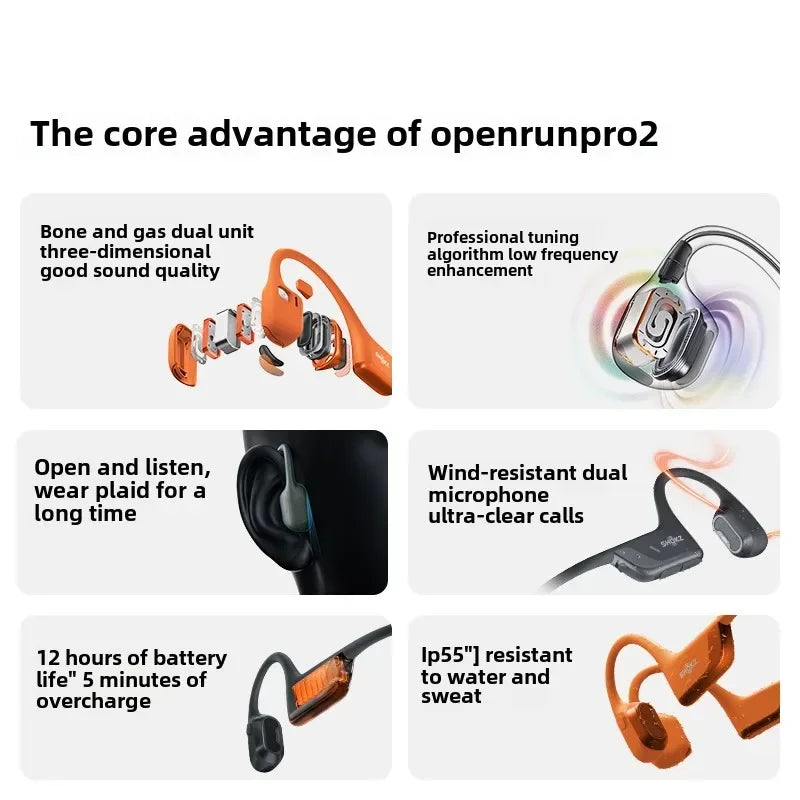 Shokz OpenRun Pro 2 Bone Conduction Earphones Bluetooth 5.3