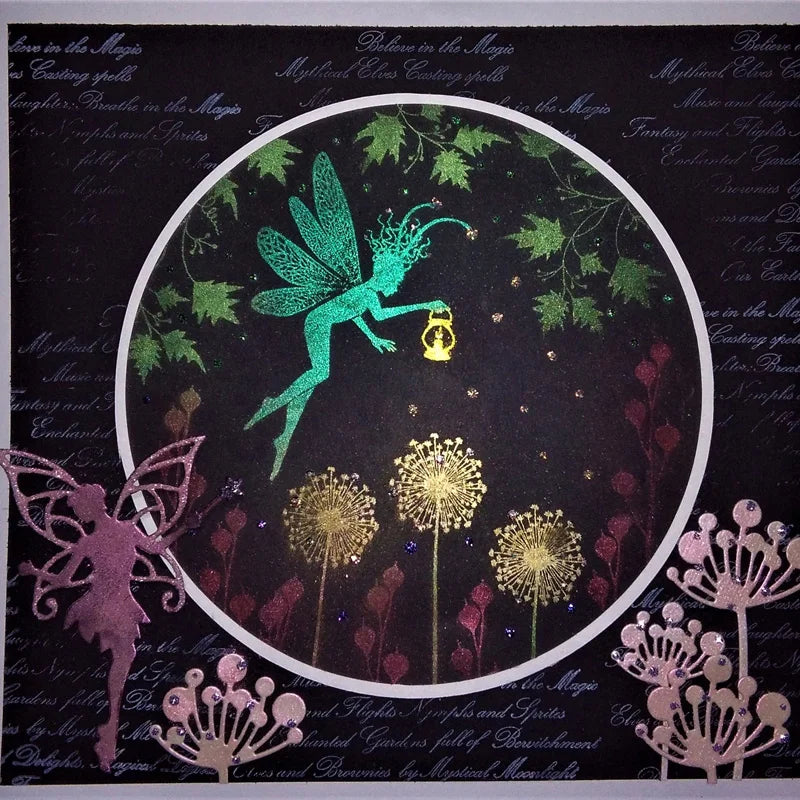 5 Piece Set Fantasy Elf Silhouette Clear Stamps Scrapbook