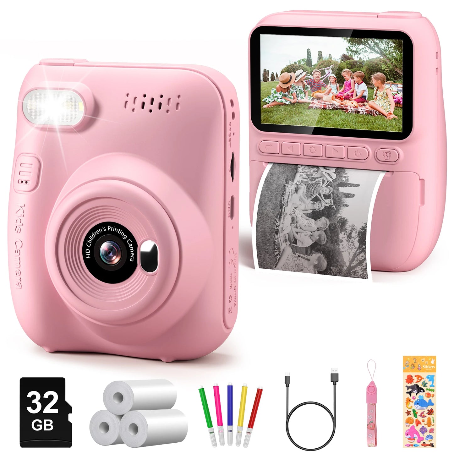Instant Print Camera for Kids 32MP HD Digital Fun
