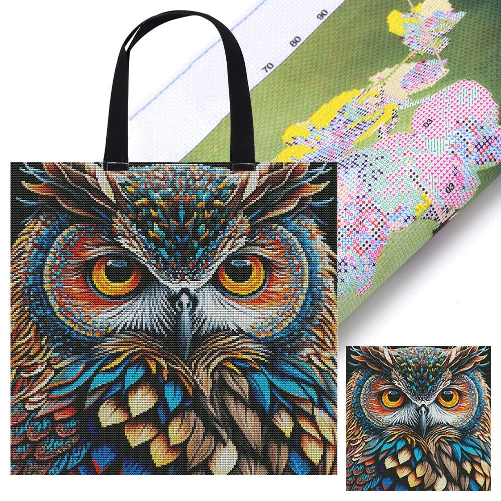 Personalized Embroidery Kit Bag Cross Stitch Cat Parrot