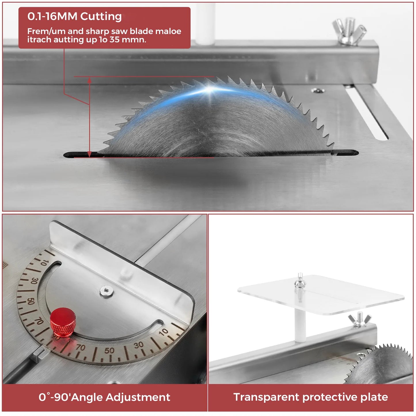 Mini Table Saw Sanding Belt Machine with Dual Motor Control
