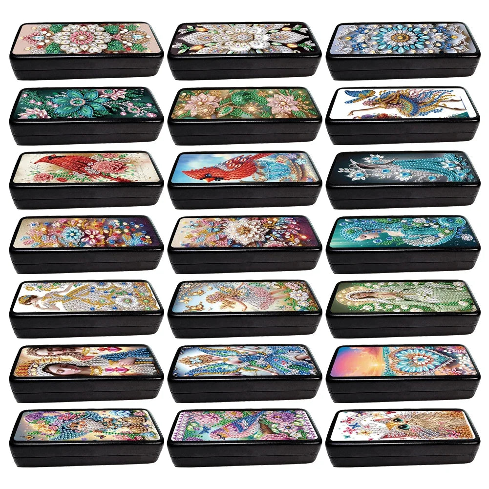 Holy Mother Diamond Painting Eyeglasses Case with Rhinestones