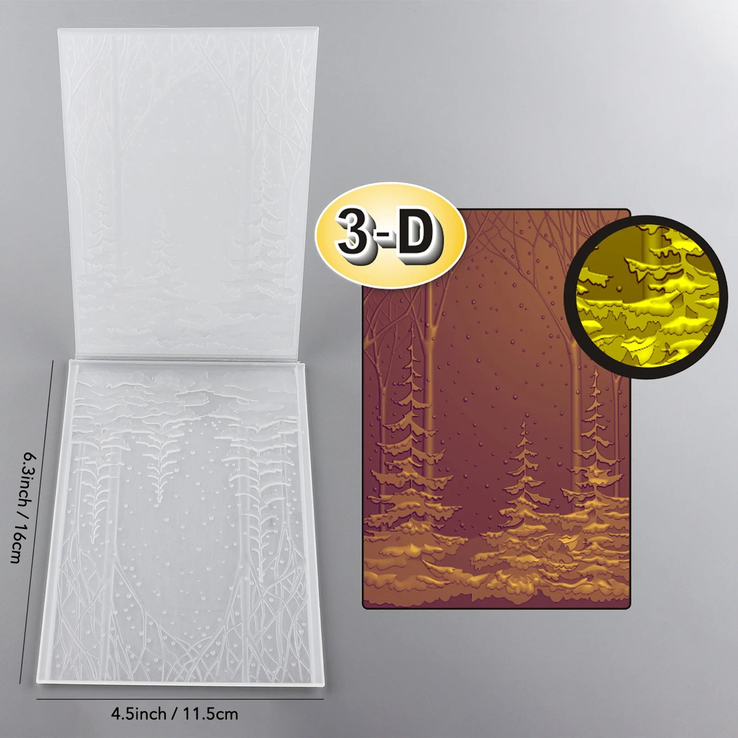 Christmas Snow Forest 3D Embossing Folder For Scrapbooking