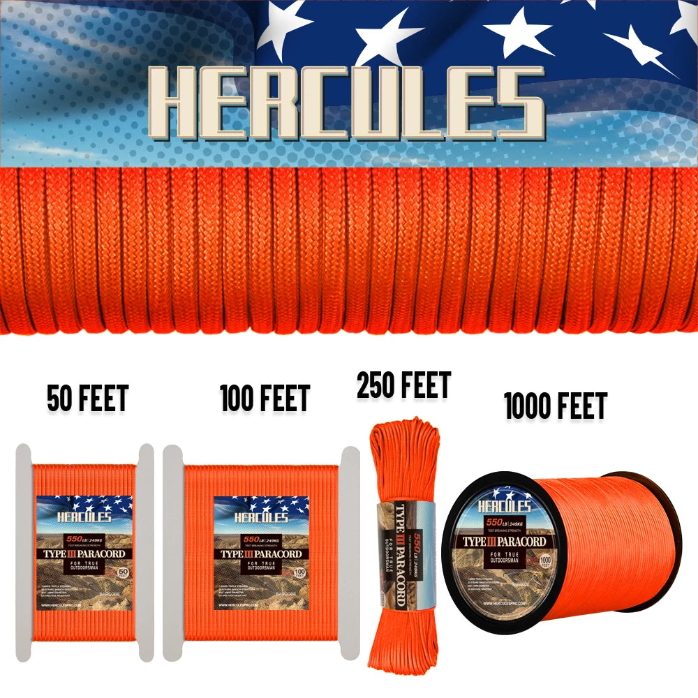550 Paracord Rope 1000FT Survival Tent Camping Accessories