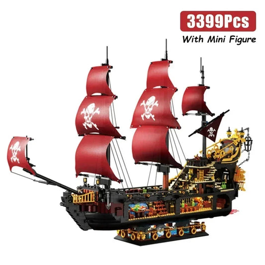 3399PCS Phantom Queen Pirate Ship Building Blocks Toy Set