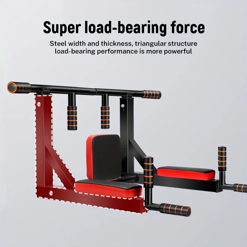Wall Mounted Pull Up Bar And Dip Station Home Gym
