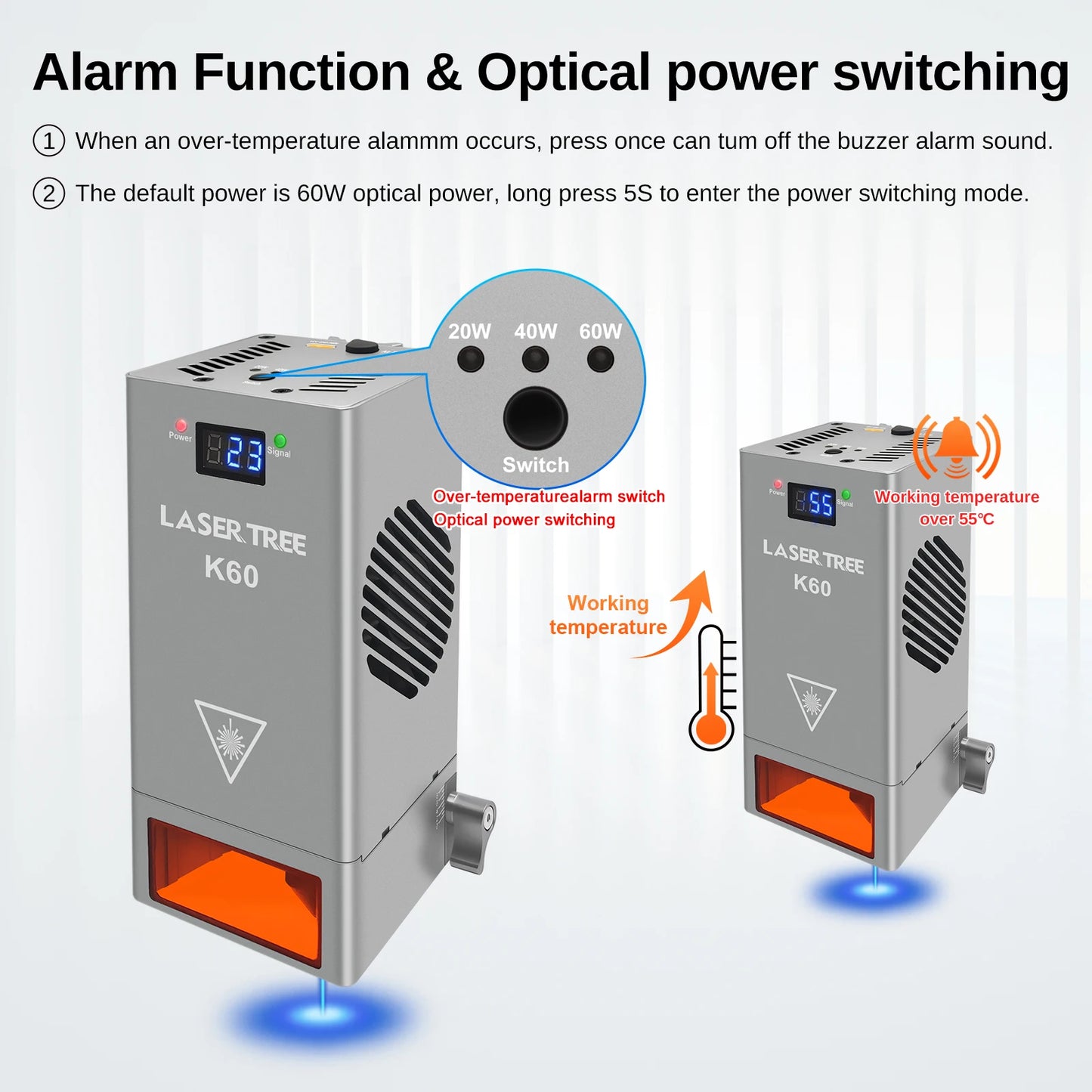 Laser Tree 60W 40W 30W 20W Laser Module With Air Assist TTL