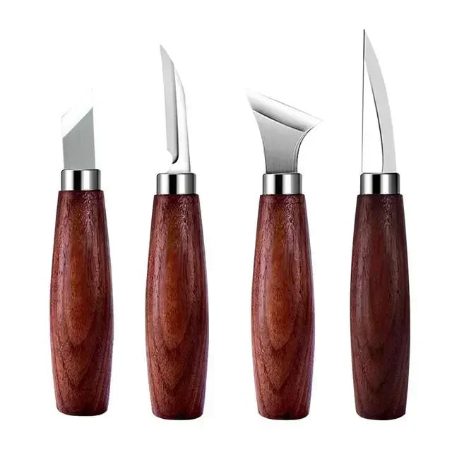 Carbon Steel Carving Knives With Walnut Handle Engraving Kit