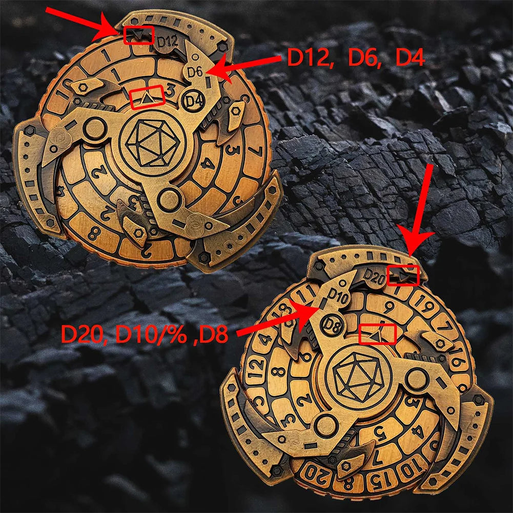 7 In 1 Dnd Dice Spinner Box And Fidget Gadget Metal Gyro