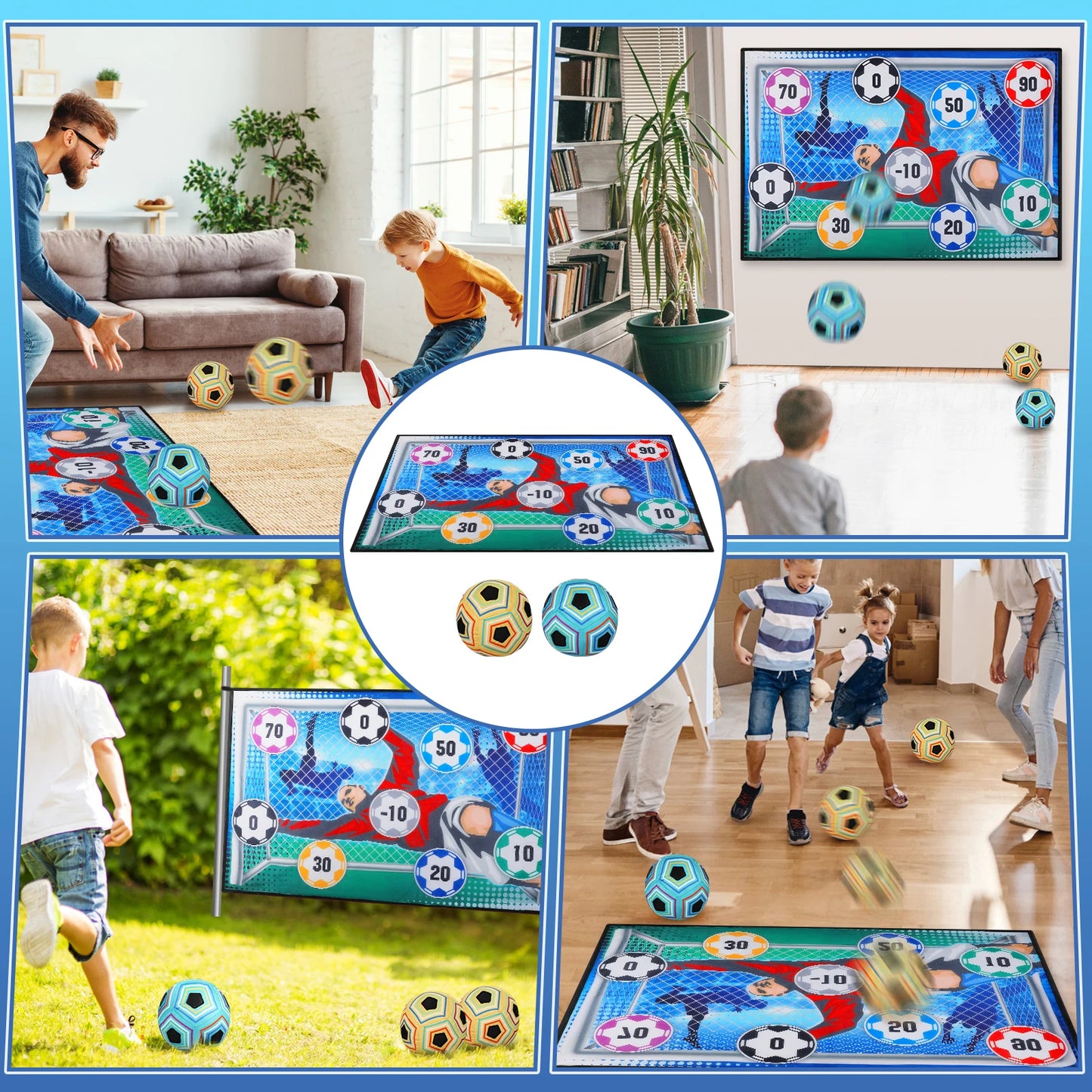 VATOS Foldable Football Ball Game Set For Kids Outdoor Play